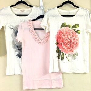 J Crew 100% Cotton Linen T Shirt Bundle Size XS